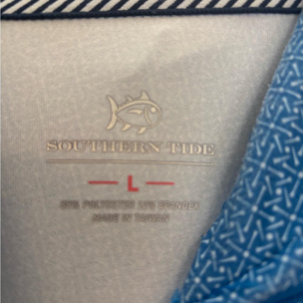 Southern Tide Blue Patterned Pullover Zip Up - image 2
